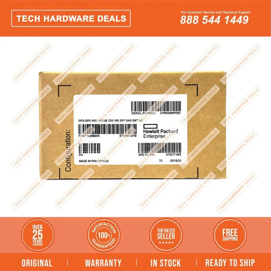 Жёсткий диск HP 870795-001 900GB 15K SFF SAS 2.5 12G SC DS HDD Hard Disc Drive
