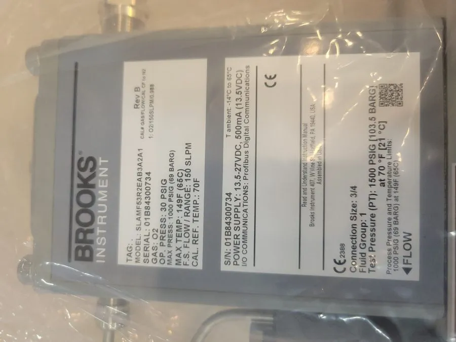 Контроллер Brooks Stainless Mass Flow Controller 150SLPM SLAMF — фото лота 1