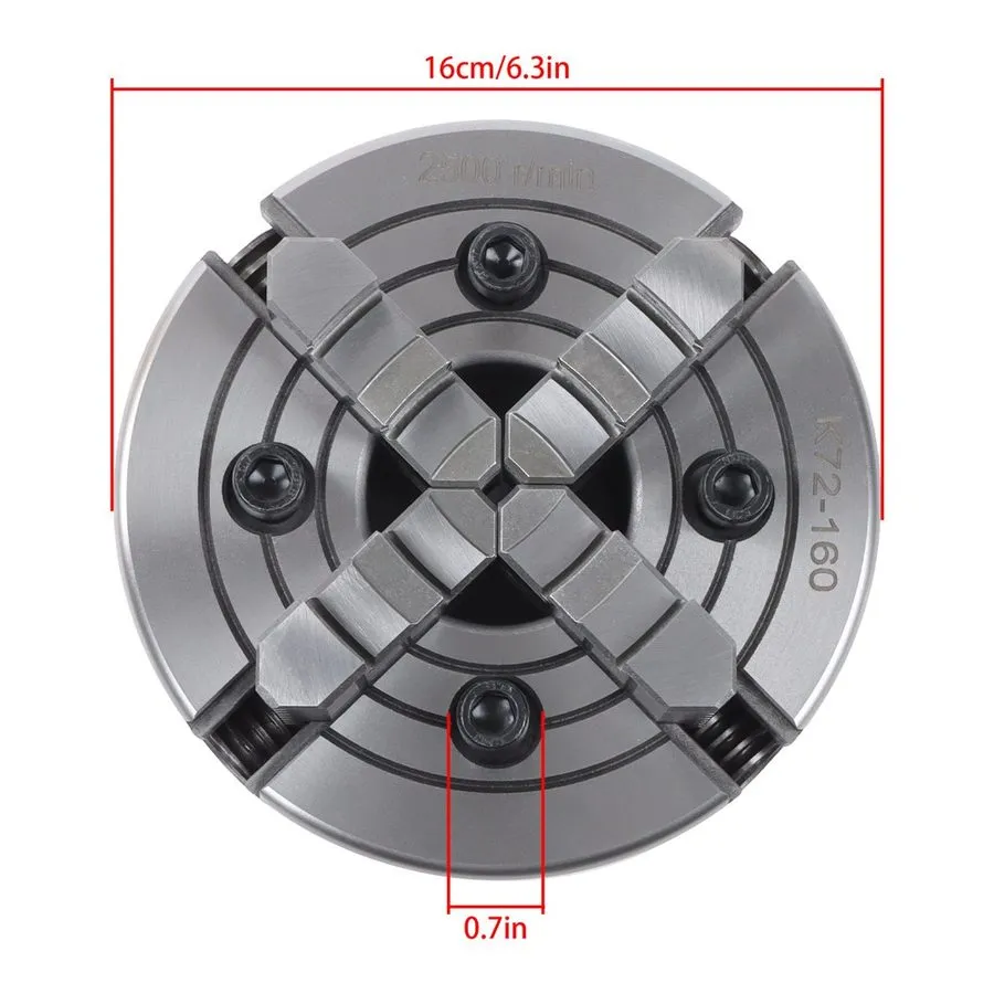 Режущий инструмент K72-160 4 Jaw Lathe Chuck 6.3 Inch Independent Reversible Jaw