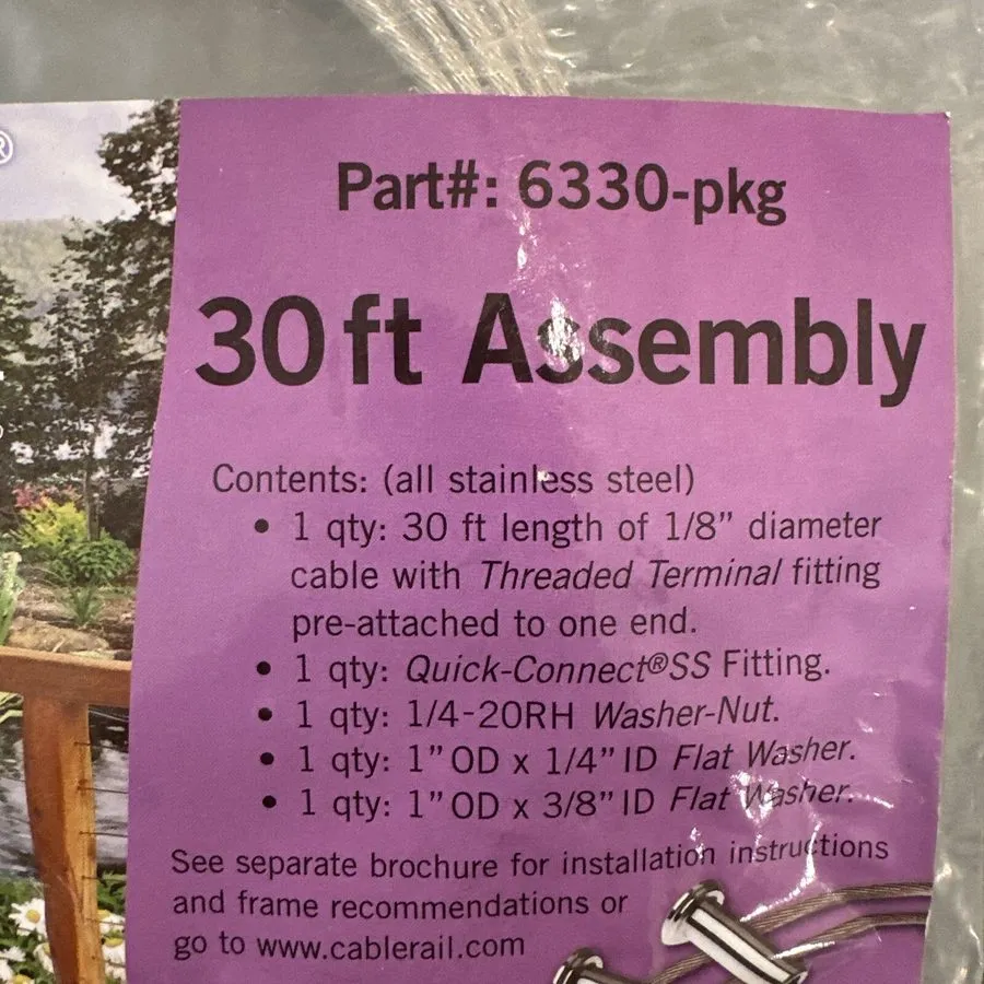 Комплект направляющих Feeney 30' Cable Rail Kit для Wood Posts 30 Feet x 1/8" Di