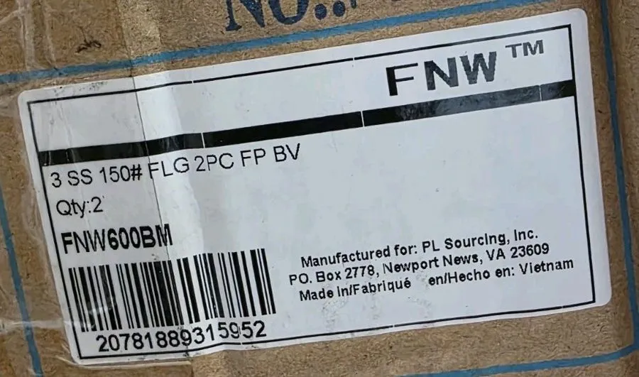 Клапан FNW 600B 3" Stainless Steel Ball Valve Full Port Flanged 150# FNW600BM 31 — фото лота 2