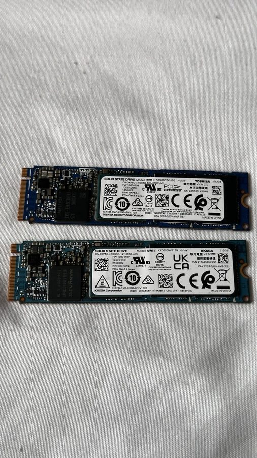SSD-накопитель Kioxia 512GB M.2 2280 NVMe PCIe SSD KXG60ZNV512G 87% health