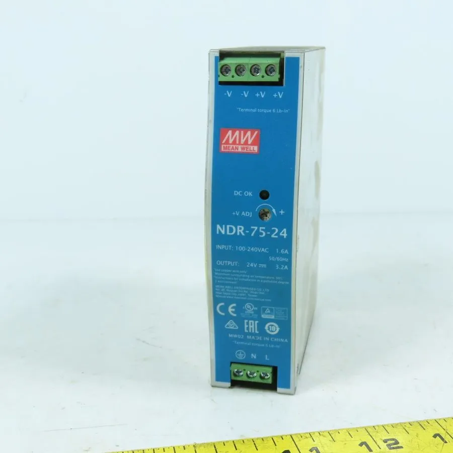 Блок питания Mean Well NDR-75-24 75W 24V 3.2A DIN Rail Power Supply 100-240VAC
