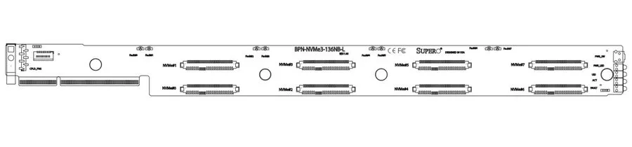 Сервер Supermicro BPN-NVME3-136NB-L LHS daughtercard для 1U JBOF SSG-136R-N32JBF