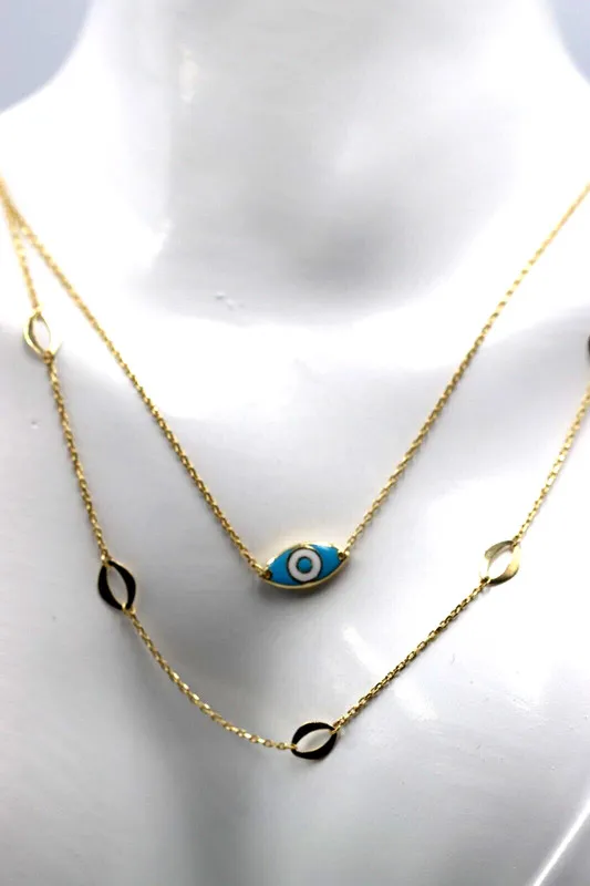 Оборудование 42cm 18ct 750 Gold Yellow Gold Stacker Greek Eye Necklace Chain 3.5 — фото лота 1