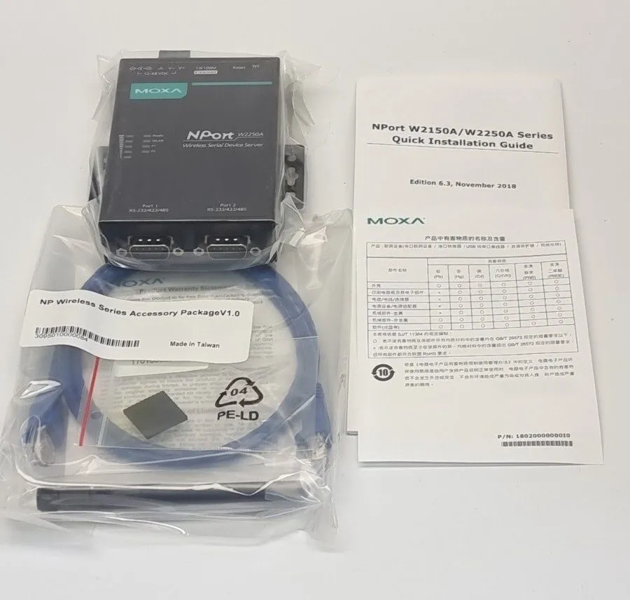 IIoT-устройство Moxa NPort W2250A-T-EU Band Serial to WiFi Wireless Device Serve — фото лота 3