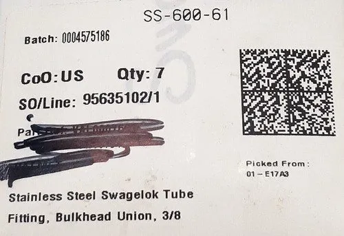 Фитинг Swagelok SS-600-61 Bulkhead Union Fitting Box of 7