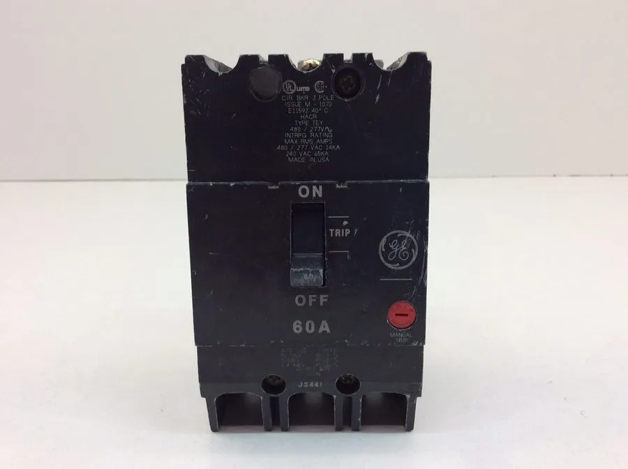 Автоматический выключатель GENERAL ELECTRIC TEY360 TEY 3 POLE 60 AMP 480v CIRCUI