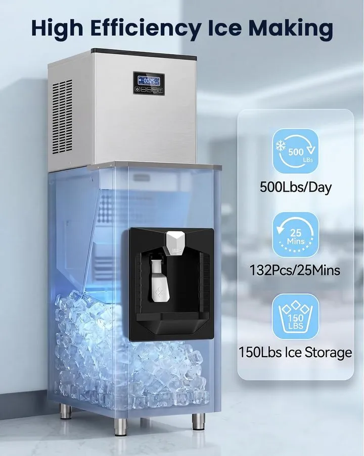 Льдогенератор SOZT Commercial Ice Maker Machine 500Lbs/24H, Push & Press Dispens