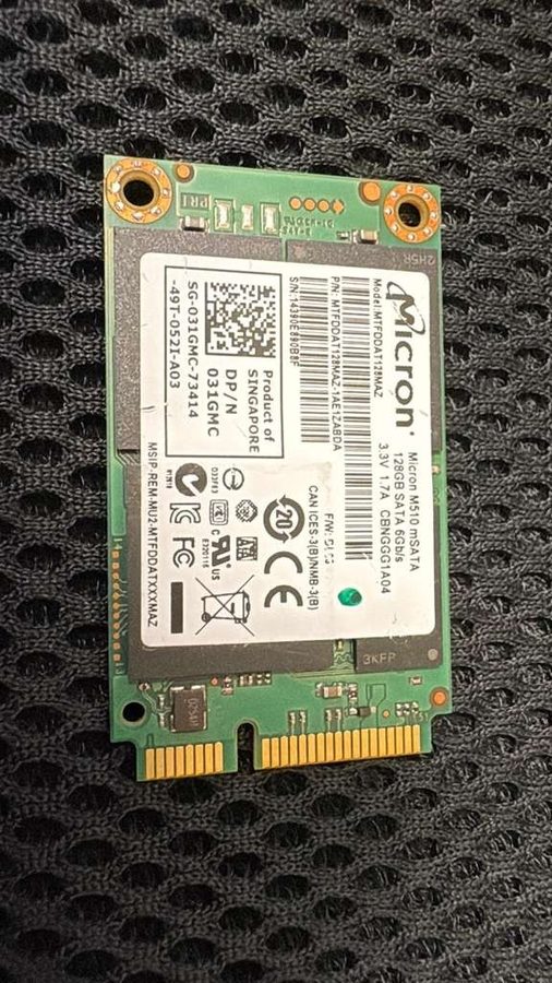 SSD-накопитель Micron M510 RealSso 400 mSATA 128GB SSD MTFDDAT128MAZ/031GMC — фото лота 1