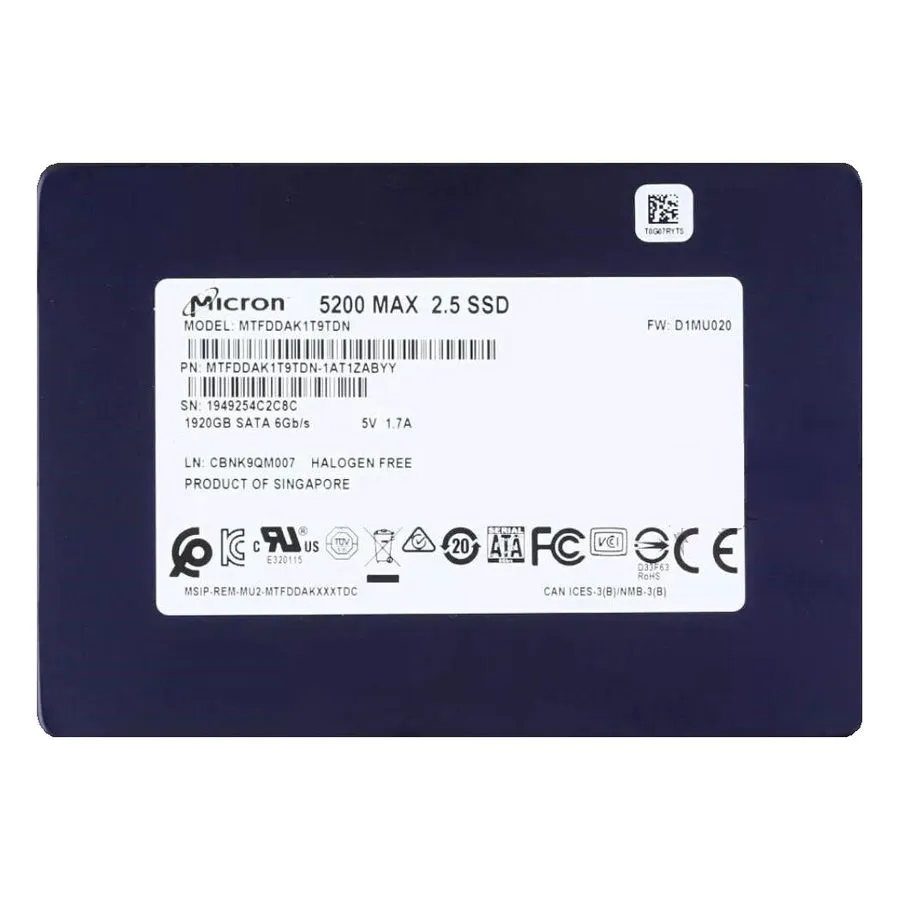 SSD-накопитель Micron 5200 MAX 1.92TB SSD SATA 6Gbps Solid State Drive MTFDDAK1T