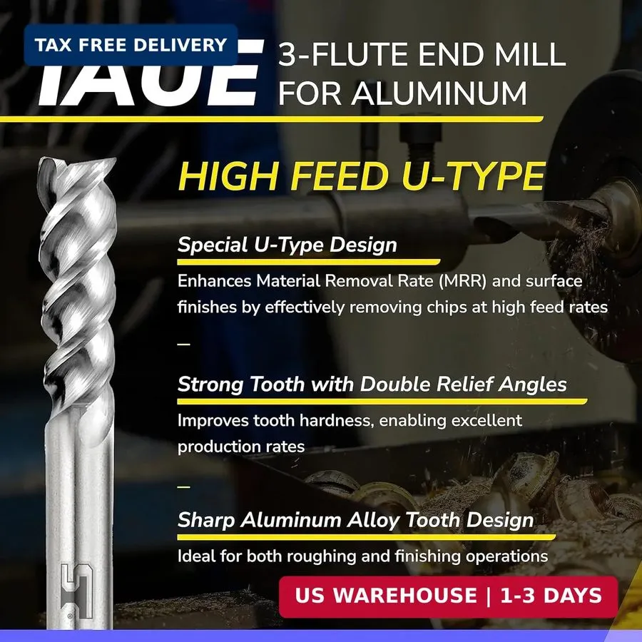 Режущий инструмент SPEED TIGER Carbide Square End Mill 3 Flute IAUE1/8 3 ( 1/8")
