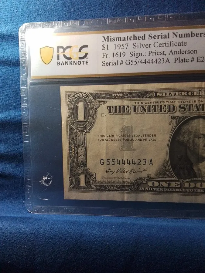 Лабораторный прибор $1 From 1957 SC, with Mismatched Serial Numbers, Fr-1619 PCG — фото лота 1