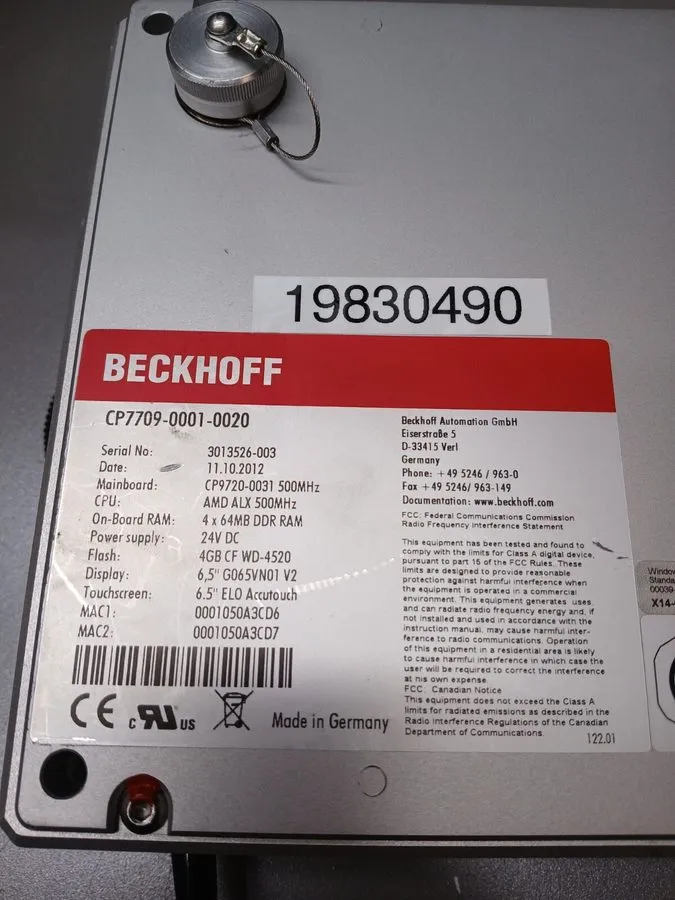 Промышленный компьютер Beckhoff Panel PC CP7709-0001-0020 — фото лота 2