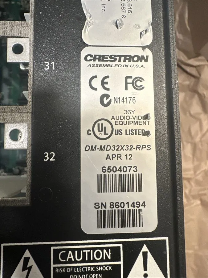 Матричный коммутатор Crestron DM-MD32X32-RPS Digital Media Switcher Chassis Part