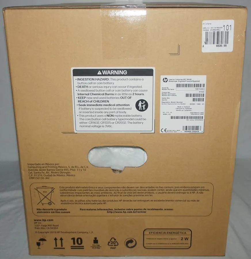 Лазерный принтер HP LaserJet Enterprise MFP M430f All-In-On B&W Laser Printer Sc