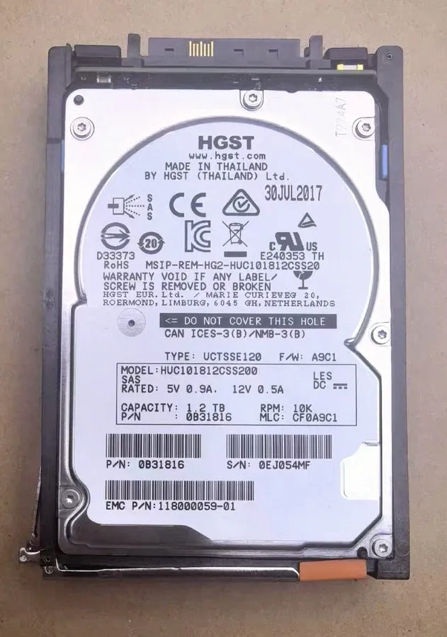 Жёсткий диск EMC 005051538 005052744 1.2TB 10K 6Gbps 2.5" SAS HDD Hard Drive
