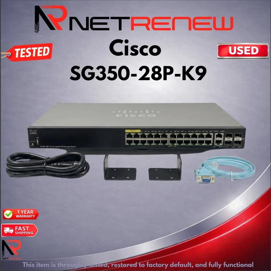 Коммутатор Cisco SG350-28P-K9 28-Port Gigabit PoE Managed Switch