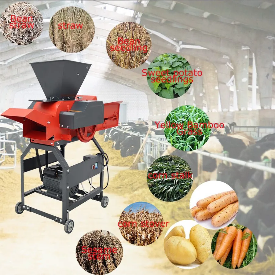Конвейер 4-Blade 400-800kg/h Hay Cutter Pulverizer Straw Feed Crusher 220V 3KW C