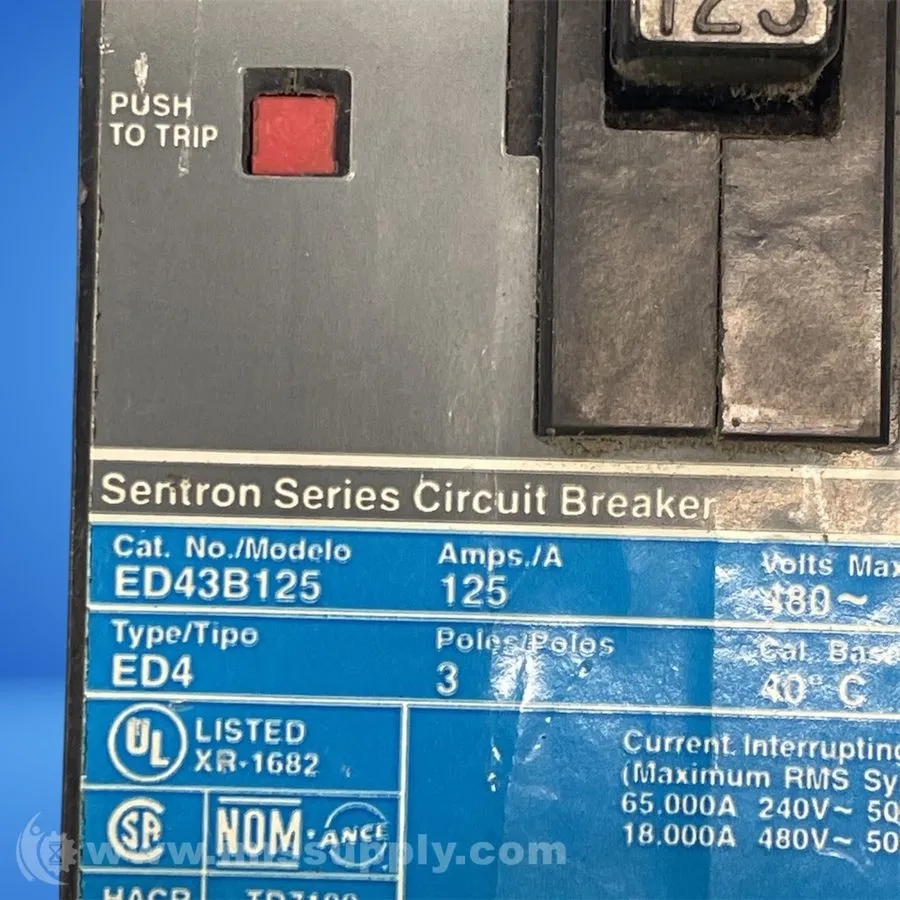 Автоматический выключатель Siemens Sentron Series 3 pole circuit breaker 125A 48