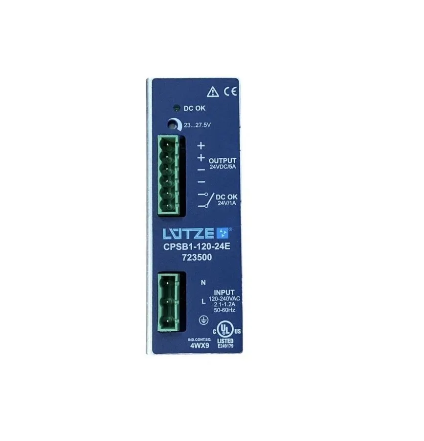Блок питания LUTZE CPSB1-120-24E Power Supply 24VDC 5A 120W DIN Rail — фото лота 1
