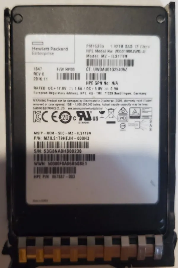samsung pm1633a 1.92tb ssd