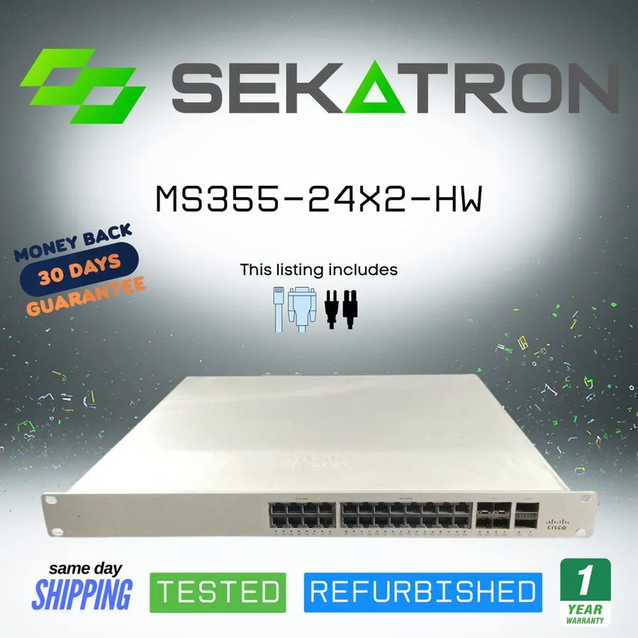 Коммутатор Cisco Meraki MS355-24X2-HW 10G Multi-Gigabit UPoE Switch UNCLAIMED 1x