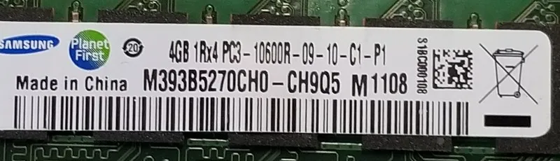 Модуль памяти SAMSUNG 4GB PC3-10600R DDR3-1333 REGISTERED ECC M393B5270CH0-CH9Q5