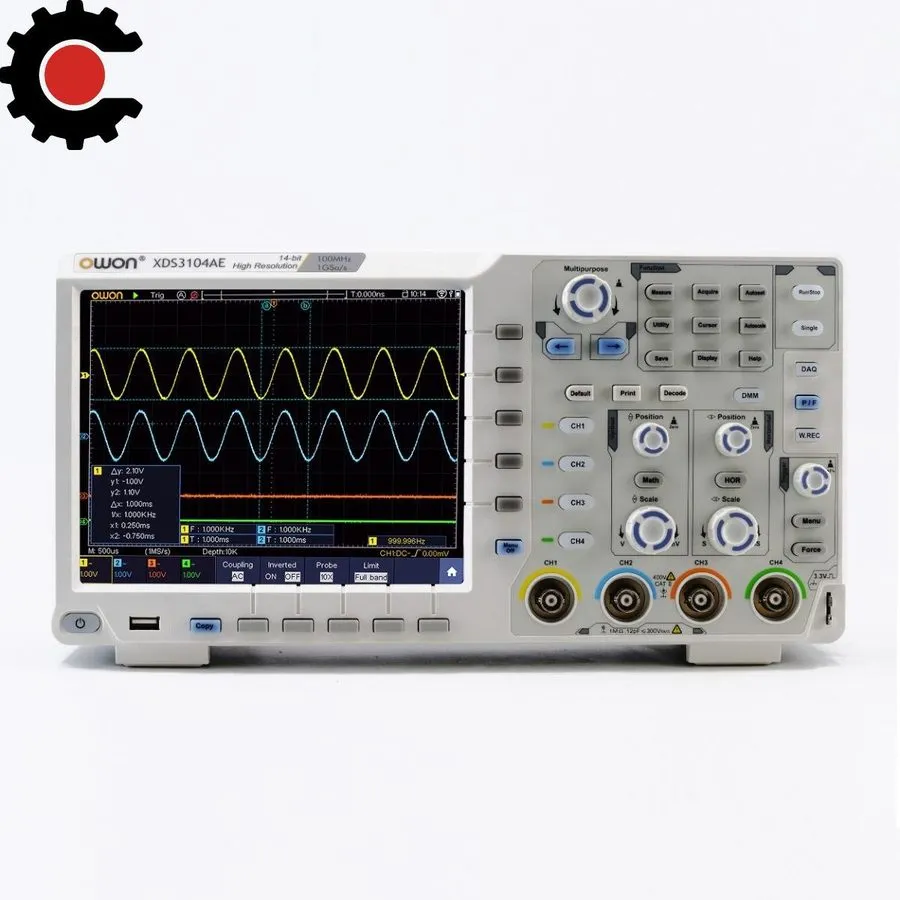 Осциллограф OWON XDS3104AE 4CH 14 bits ADC 100MHz 1Gs/s Touchscreen Digital Osci — фото лота 1