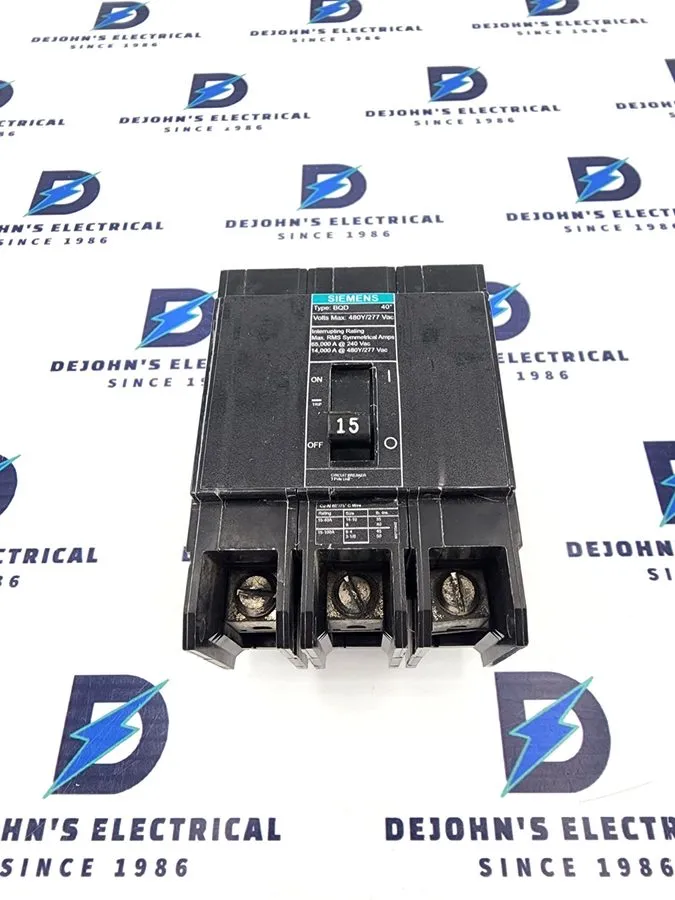Автоматический выключатель SIEMENS BQD315 Circuit Breaker: 3 POLE; 480V/15A; BOL — фото лота 1