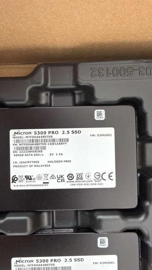 SSD-накопитель MTFDDAK480TDS Micron 5300 PRO Series 480GB SATA 6Gb/s 2.5in Inter