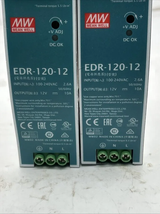 Блок питания Mean Well EDR-120-12 120W 12VDC 10A DIN Rail Switchmode Power Suppl — фото лота 2