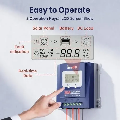 Аккумулятор 30 Amp MPPT 12V/24V/Auto DC Input Solar Charge Controller 99% MPPT T — фото лота 2
