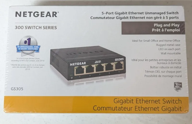 Коммутатор NETGEAR GS305300PAS 5 Port Gigabit Ethernet Unmanaged Switch