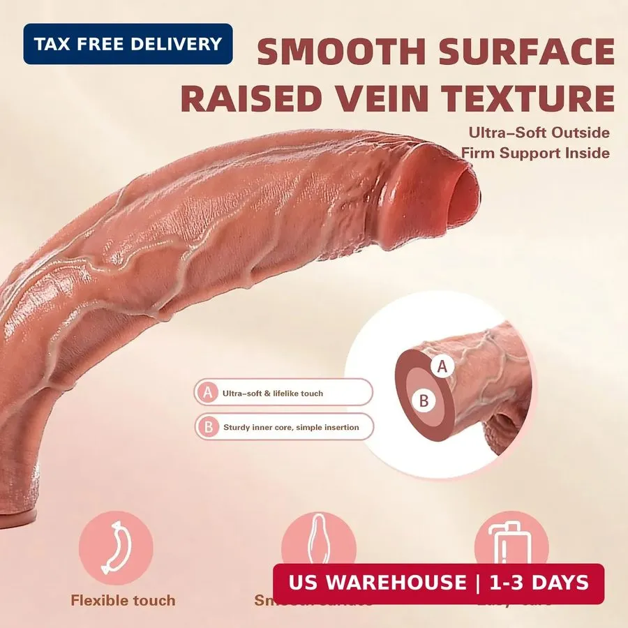 Вакуумная присоска KwiHeiDo12 Inch Realistic Dual Density Dildo with Strong Suct — фото лота 2