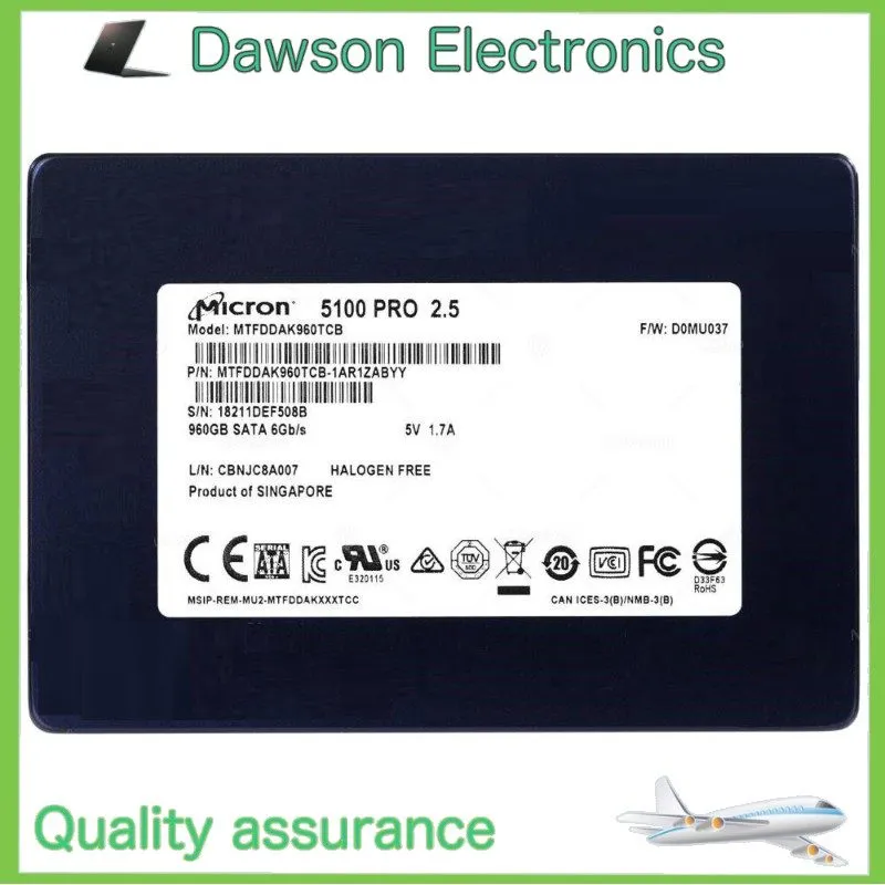 SSD-накопитель Micron 5100 PRO MTFDDAK960TCB-1AR1ZABYY 960GB 2.5" eTLC Mixed Use