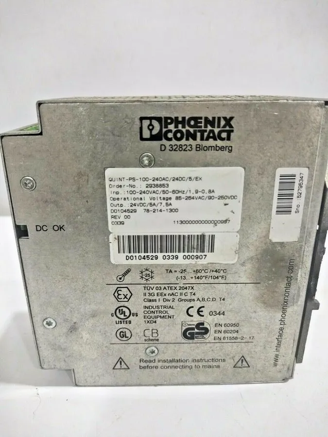 Блок питания Phoenix Contact QUINT-PS-100-240AC/24DC/5/EX 2938853 Power Supply