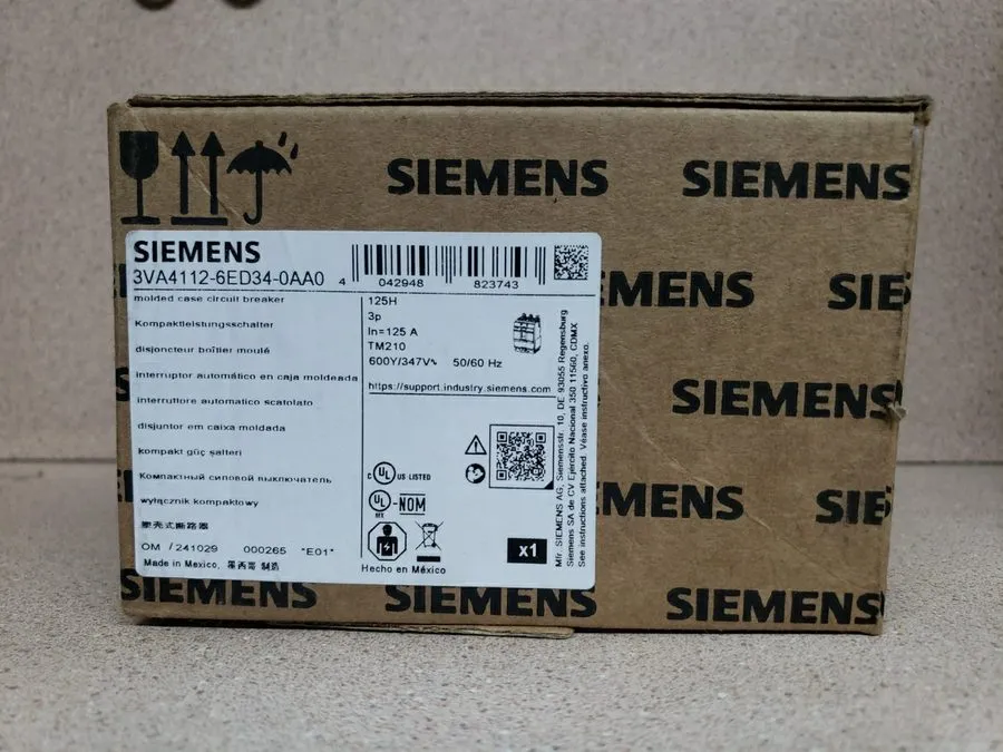 Автоматический выключатель 3VA4112-6ED34-0AA0 SIEMENS CIRCUIT BREAKER 3 POLE 125