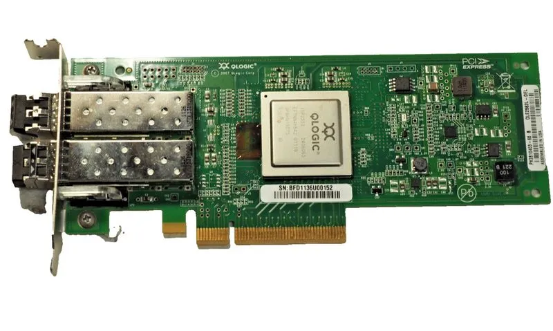 Контроллер QLogic QLE2562 2-Port 8Gb PCIe Fiber Channel FC HBA W/5 sfp's — фото лота 3
