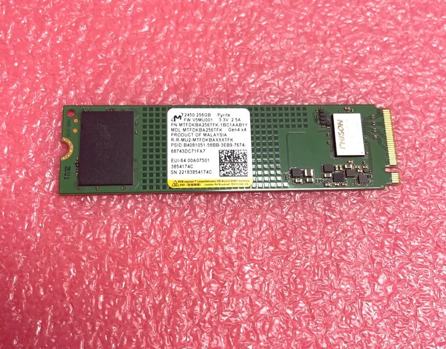 SSD-накопитель Micron 2450 256GB M.2 2230 PCIe 4.0 Gen4 x4 SSD MTFDKBA256TFK