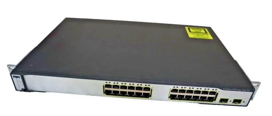Коммутатор Cisco Catalyst 3750 PoE-24 24-Port Network Switch Rackmount SFP Ports