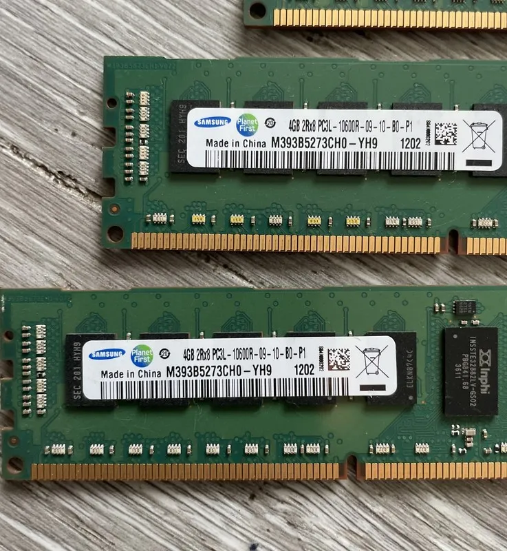 Модуль памяти LOT 4-Samsung M393B5273CHO-YH9 16GB (4GBx4) PC3L-10600R DDR3-1333M — фото лота 1