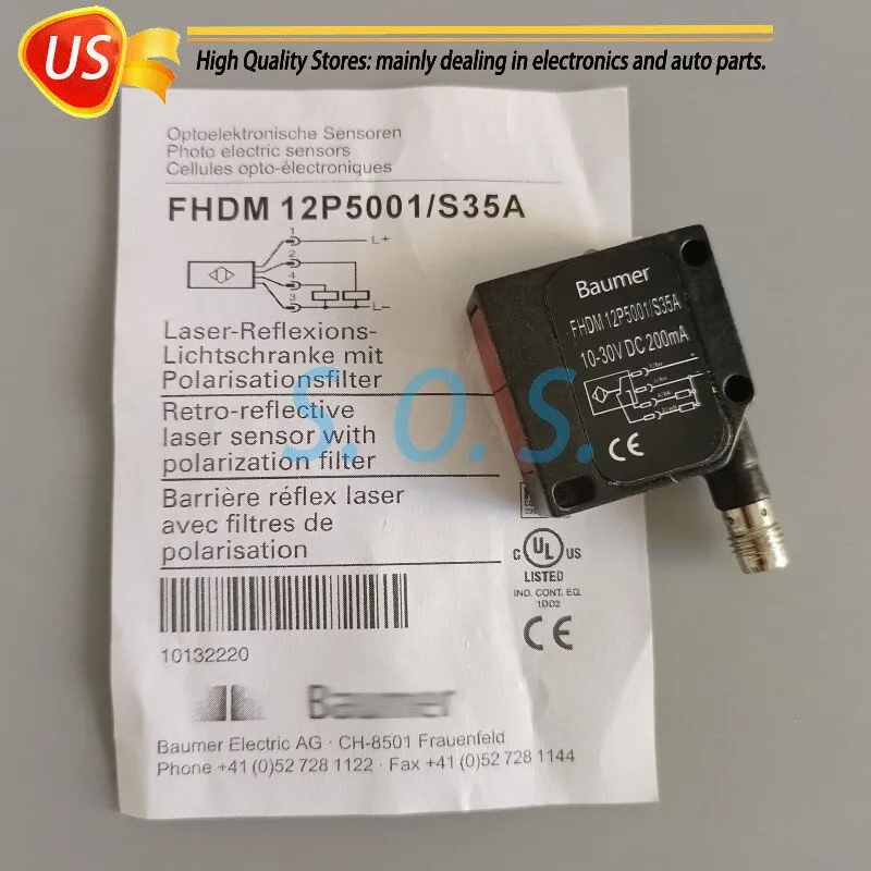 Фотоэлектрический датчик Baumer FHDM 12P5001/S35A Photoelectric Sensor PNP, 15-3