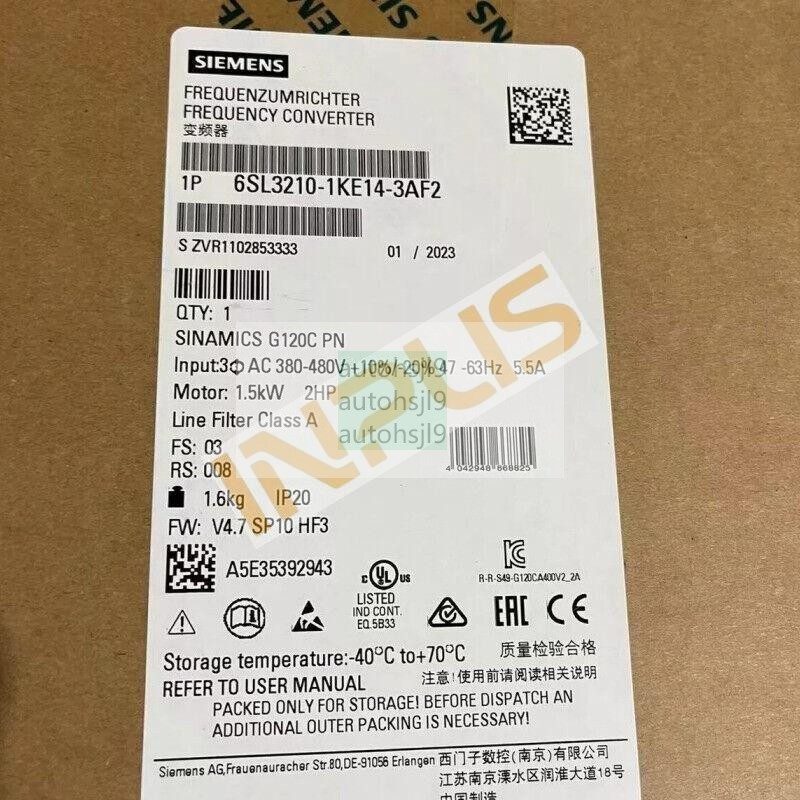 Частотный преобразователь Siemens Sinamics G120C PN 6SL3210-1KE14-3AF2 1.5kW