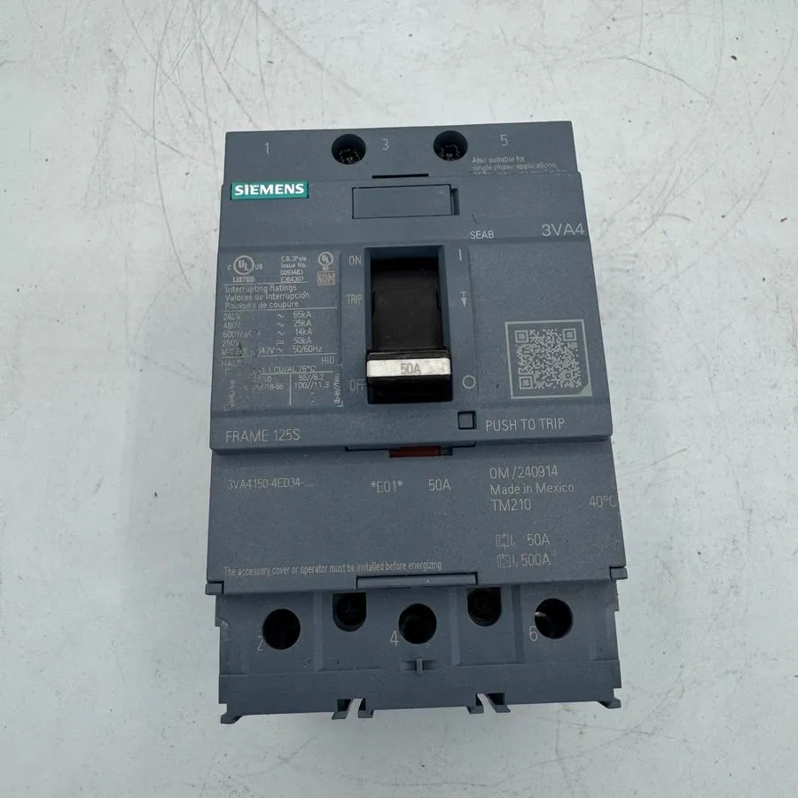Автоматический выключатель Siemens 3VA4150-4ED34-0AA0 Circuit Breaker 50 Amp 3 P
