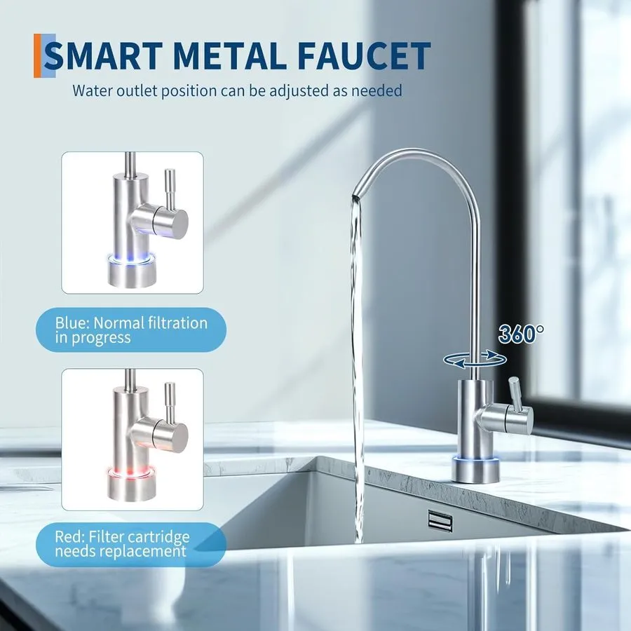 Насос Water Filter Reverse Osmosis System 600GPD Tankless 2:1 Pure to Drain RO