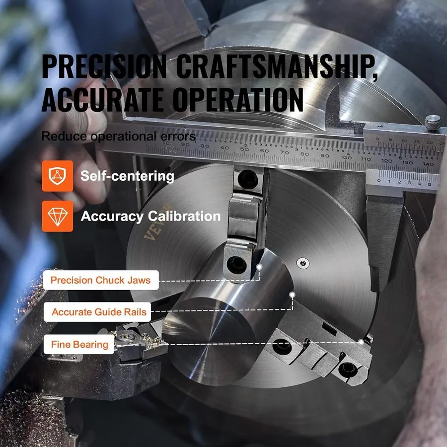 Режущий инструмент 3-Jaw Lathe Chuck 10'' Self-Centering Lathe Chuck 0.24-9.84 I — фото лота 2