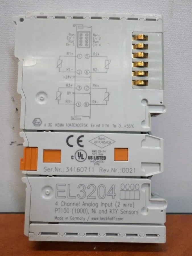 Модуль ввода-вывода Beckhoff EL3204 4-Channel Analog Input Terminal PT100 RTD Et