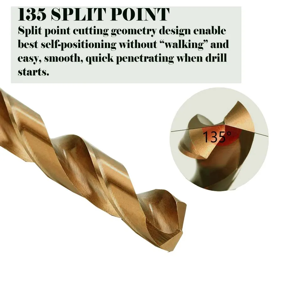Режущий инструмент HSS Drill Bit Set 1/4" Titanium Coated Jobber Length Twist Dr — фото лота 1