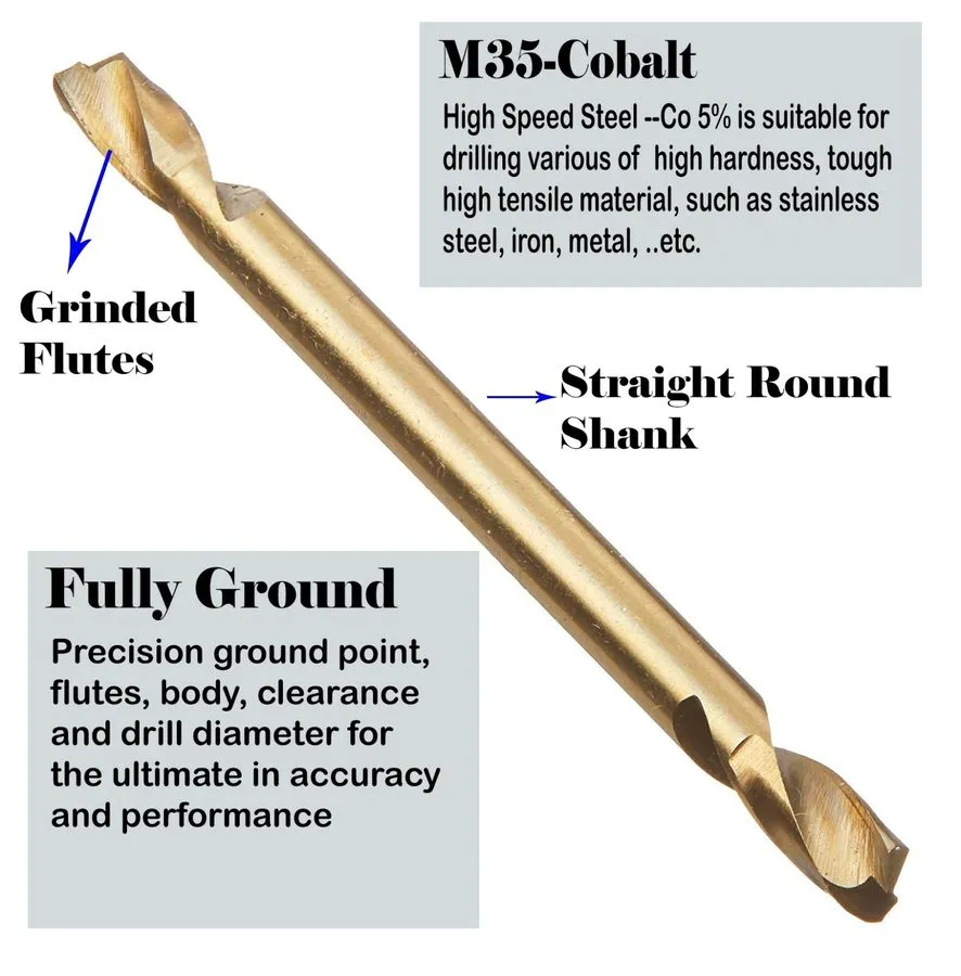 Режущий инструмент HSS Drill Bit Set 1/4" Titanium Coated Jobber Length Twist Dr — фото лота 2
